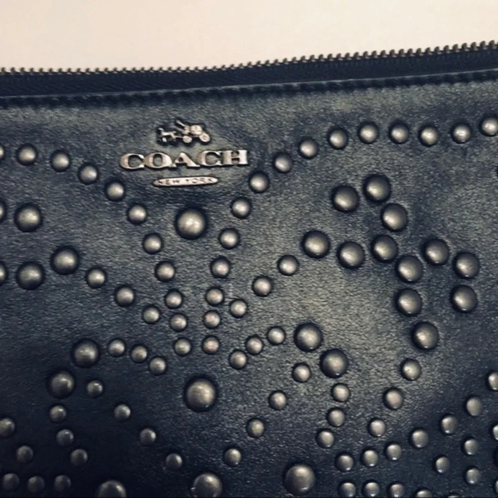Coach studded metallic leather crossbody